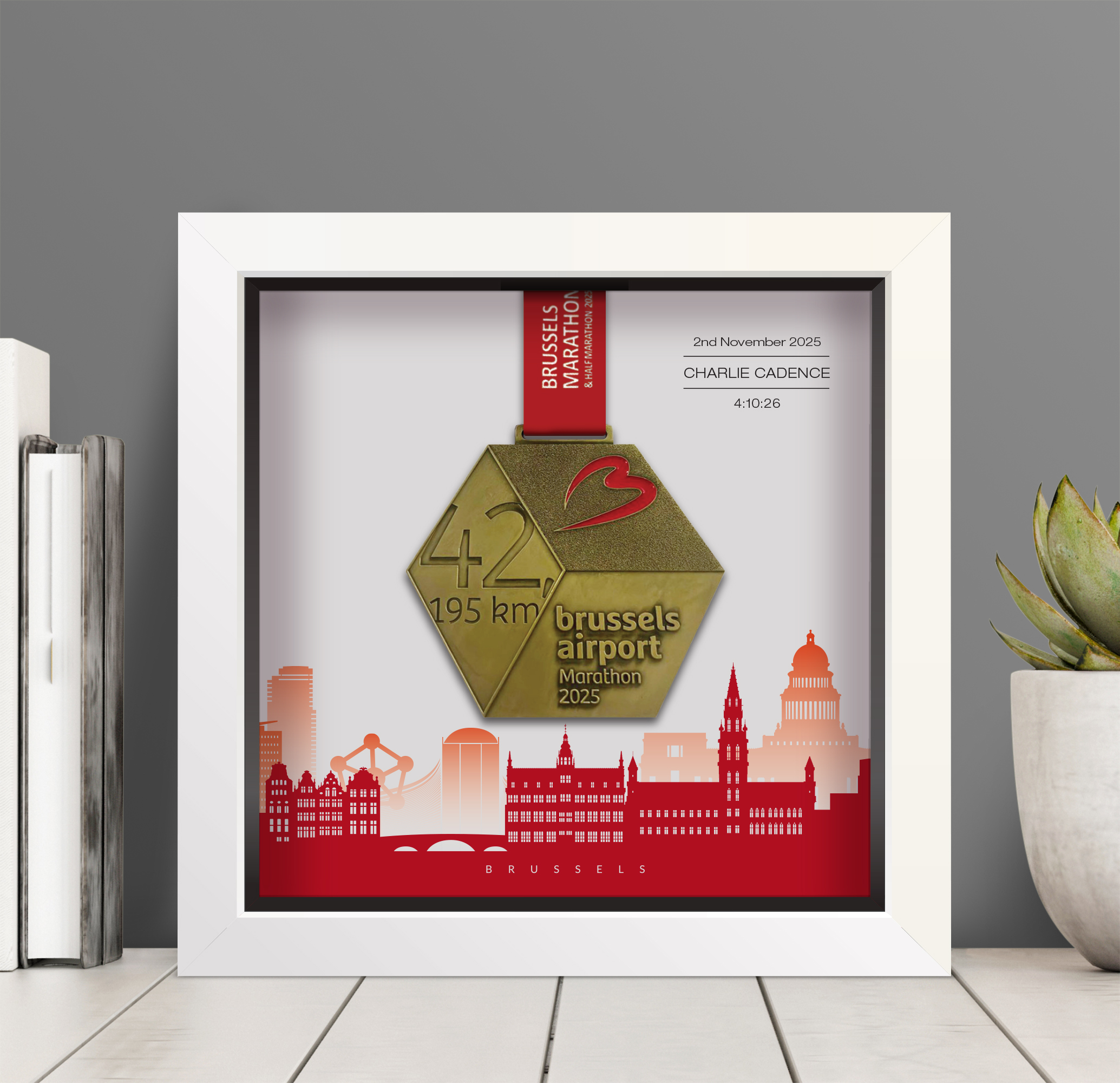Brussels Marathon medal frame